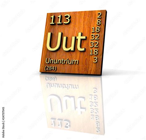 Ununtrium Periodic Table of Elements - wood board Stock Illustration | Adobe Stock