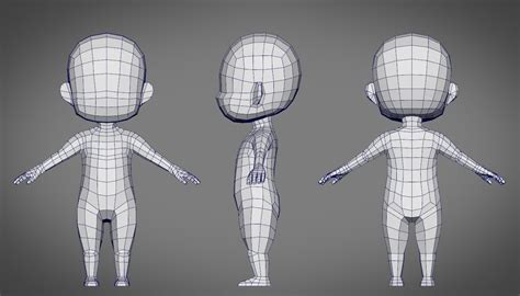 Male SD Character Base Low Poly Model 3D Model $7 - .fbx .ma .obj - Free3D