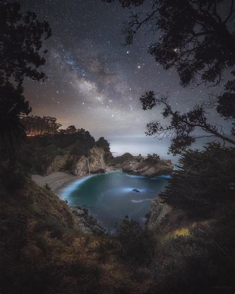 The Milky Way over McWay Falls in Big Sur, California [1080x1350] [OC] : r/ExposurePorn