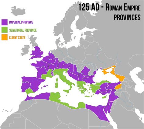 125 AD - The two types of provinces in the Roman empire at the time | Roman empire, Roman empire ...