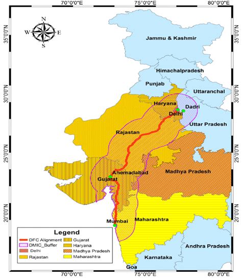 b). Delhi-Mumbai Industrial Corridor (DMIC) region planned by... | Download Scientific Diagram