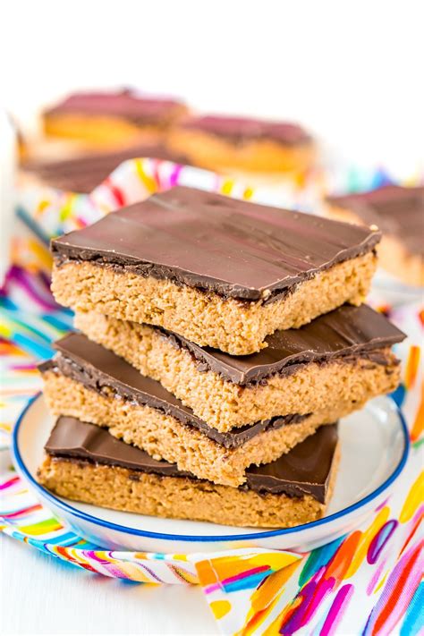 Peanut Butter Bars Recipe - 5 Ingredients! | Sugar and Soul