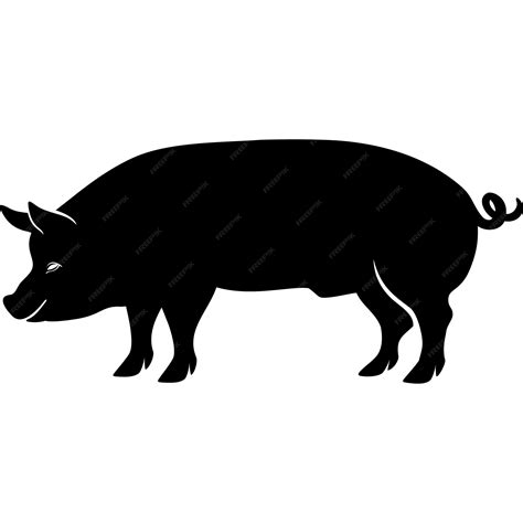 Premium Vector | Black pigs silhouette