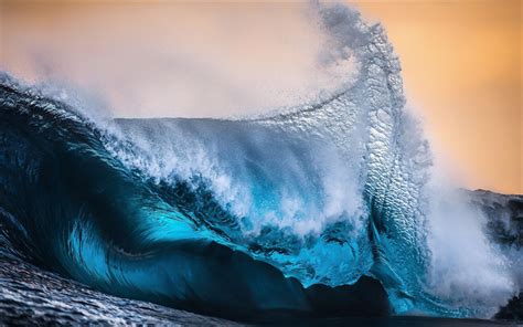 Download wallpapers tsunami, ocean, big wave, sunset, waves, water, seascape for desktop free ...