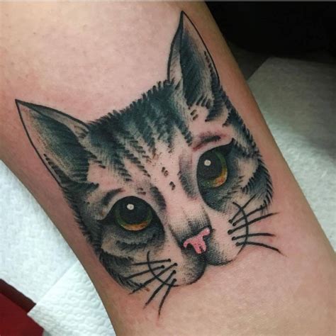 Cat face tattoo by jeroen van dijk - Tattoogrid.net