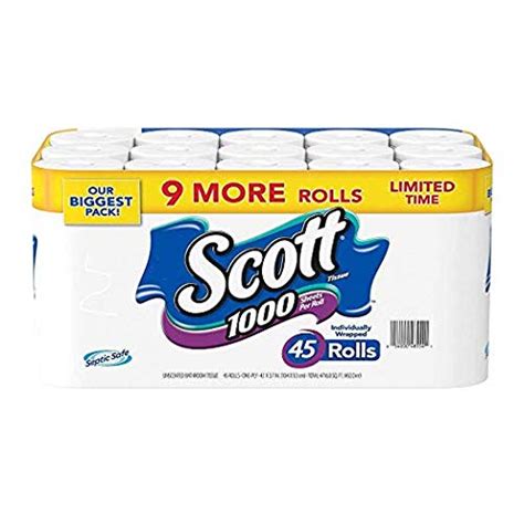 Scott 1000 45-1000 Limited Edition Bath Tissue (1,000 Sheets, 45 Rolls). | The FrumCare Store