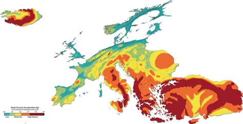 European Seismic Hazard map - Vivid Maps