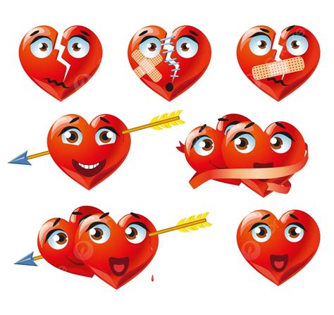 Hearts Emoji Emoticon Expression Valentine Funny Face Vector, Valentine, Funny, Face PNG and ...