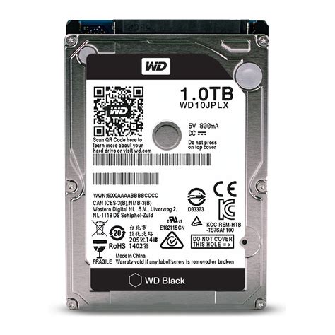 Western Digital WD10JPLX Black 1TB 7200RPM SATA 6Gb/s 32MB Cache 2.5 Inch Internal Hard Drive ...