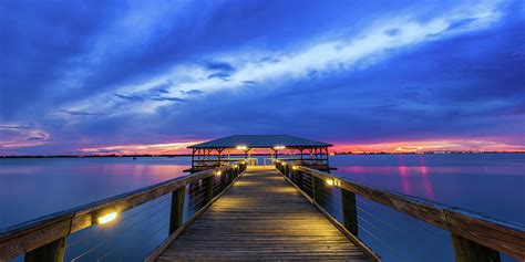 Melbourne Beach pier sunset Photograph by Stefan Mazzola - Fine Art America