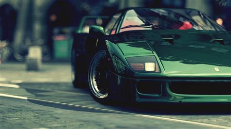 1080P, headlight, luxury, motion, Gran Turismo 5, travel, outdoors, Ferrari F40, car, incidental ...