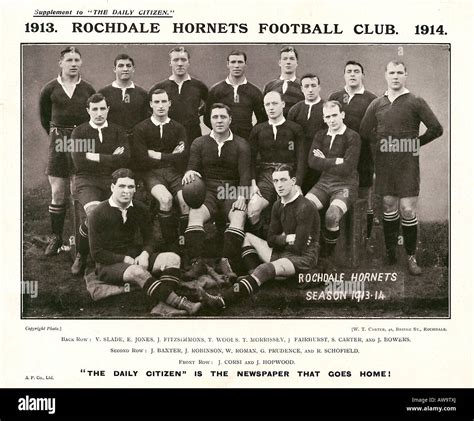 Rochdale Hornets 1913 team photo for the rugby league side founded in 1867 at the start of the ...