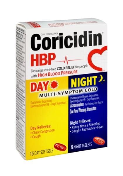 Coricidin HBP Day/Night Multi-Symptom Cold Acetaminophen | Hy-Vee Aisles Online Grocery Shopping