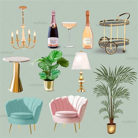 Background Scene Living Room Clipart Interior Clipart Bundle - Etsy