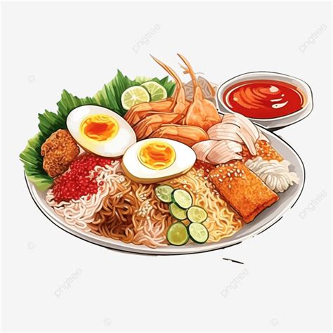 Singapore National Food Illustration, Food, Famous, Singapore PNG Transparent Image and Clipart ...