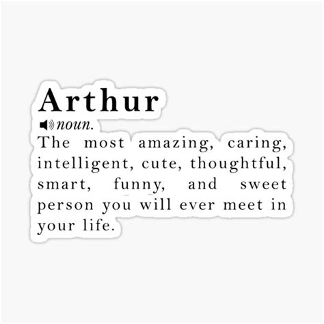 "Arthur Name Meaning Definition" Sticker for Sale by peachyline | Redbubble