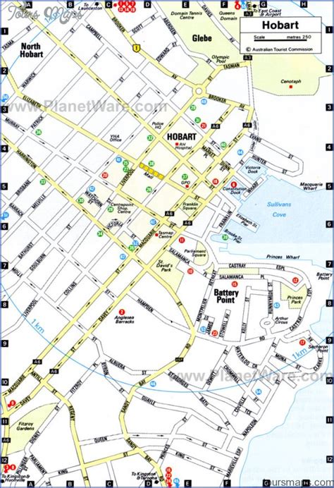 Hobart Map - ToursMaps.com