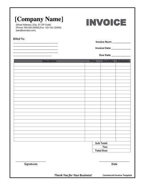 Editable Invoice Template Pdf Budget Spreadsheet In Fillable Invoice ...