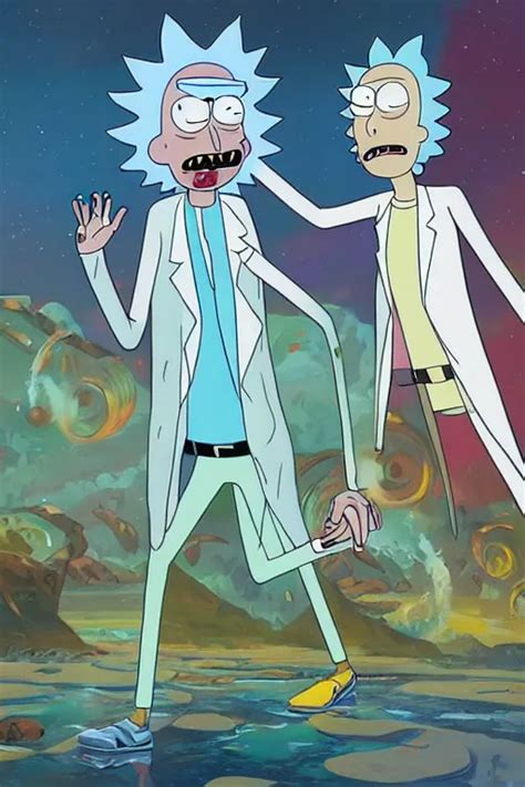 beautiful clean acrylic painting of rick and morty, | Stable Diffusion | OpenArt