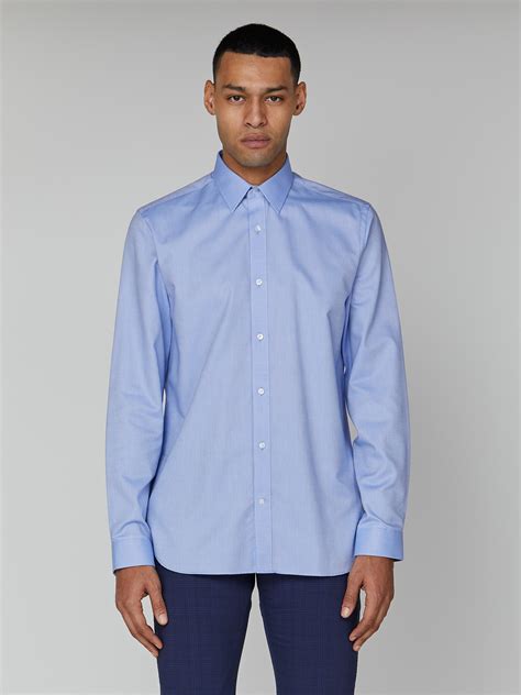 Men's Sky Blue Long Sleeve Oxford Formal Shirt | Ben Sherman