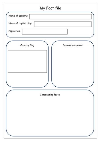 Geography Fact file recording sheet | Teaching Resources