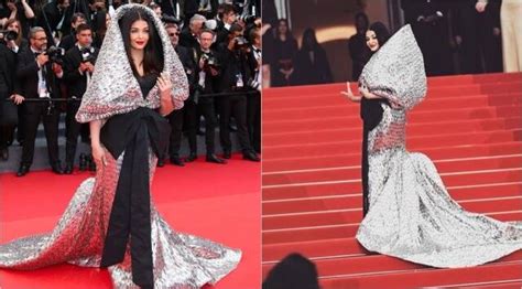 Aishwarya Rai Bachchan walks Cannes 2023 red carpet in a giant silver ...