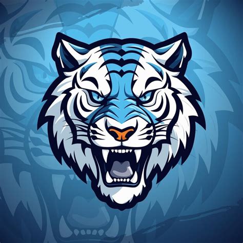 Premium Vector | Modern blue tiger mascot logo design vector for esport ...