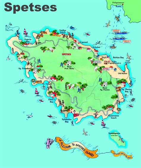 Spetses tourist map - Ontheworldmap.com