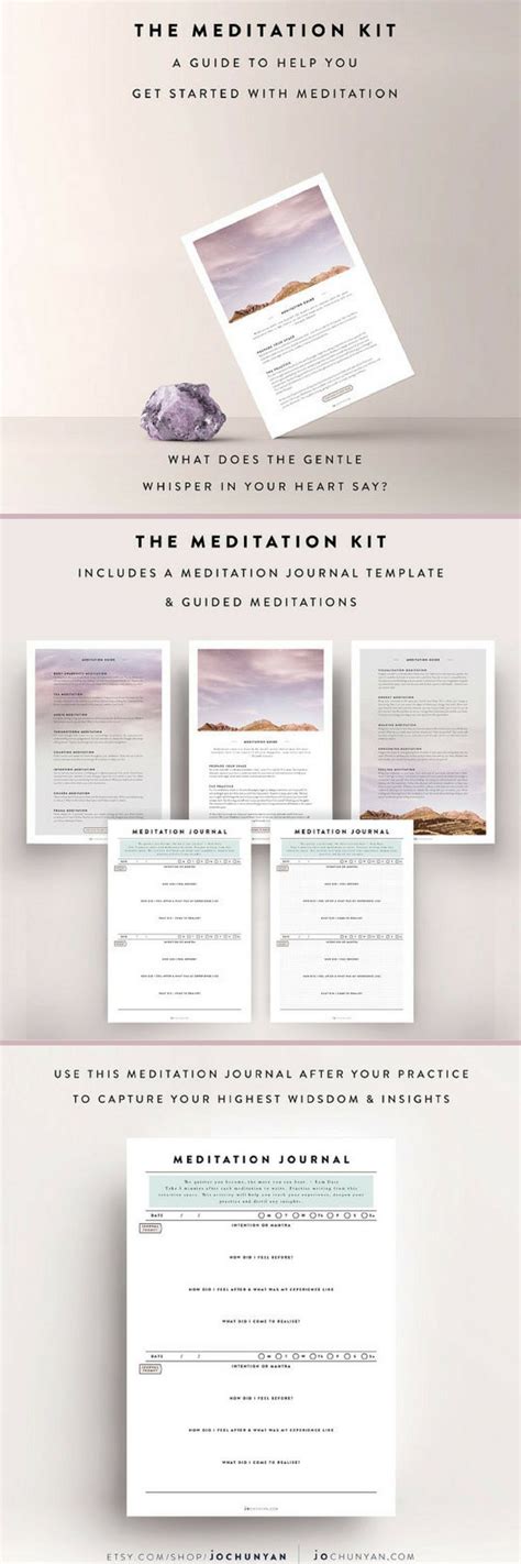 THE MEDITATION KIT - Meditation Journal / Guided Meditation, Meditation Diary, Meditation Guide ...