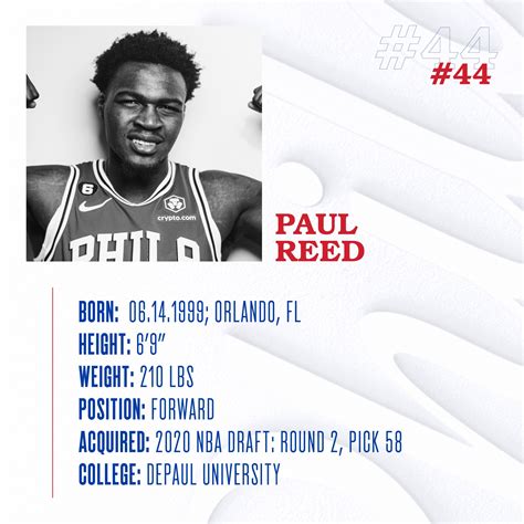 Paul Reed Player Profile & Biography | Philadelphia 76ers