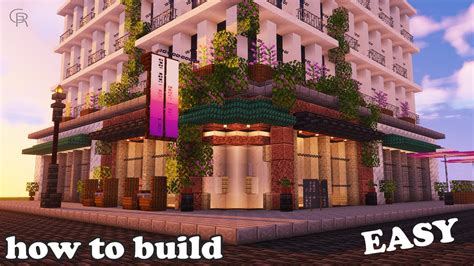 Minecraft: how to build a CORNER HOUSE | BAR | CAFÉ . easy tutorial (Minecraft house tutorial ...