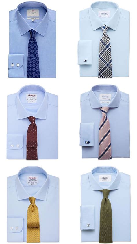 Men's Light/Sky Blue Shirt and Tie Combinations | Blue shirt outfit men, Shirt and tie ...