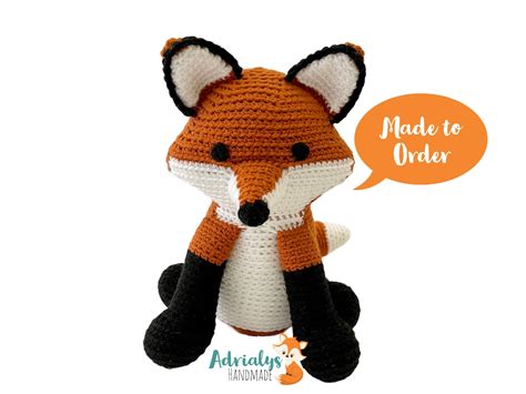 Crochet Fox Stuffed Fox Fox Plush Red Fox-woodland Animals Forest Animals Handmade Fox-woodland ...