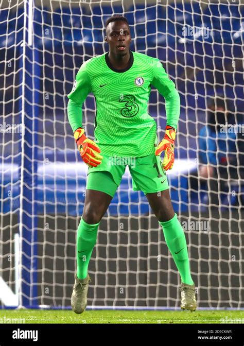 Chelsea goalkeeper Edouard Mendy during the UEFA Champions League Group E match at Stamford ...