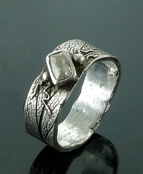 Buy a Custom Made Free Form Ring With Rectangular Stone, made to order from LKSilverworks ...