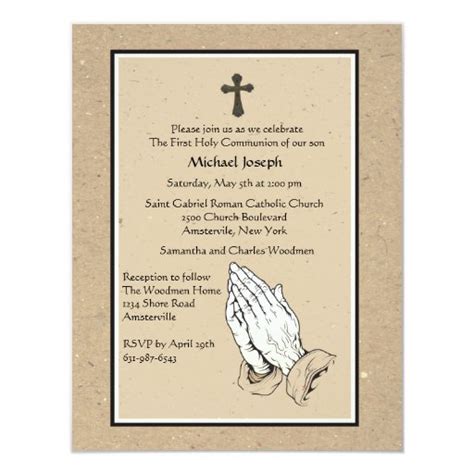 Praying Hands Religious Invitation | Zazzle