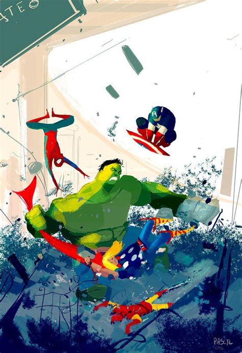 Hulk vs Avengers by Pascal Campion : r/comicbookart