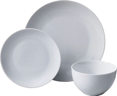 12-Piece White Porcelain Dinner Set Plate Dishes Bowls Plates ...