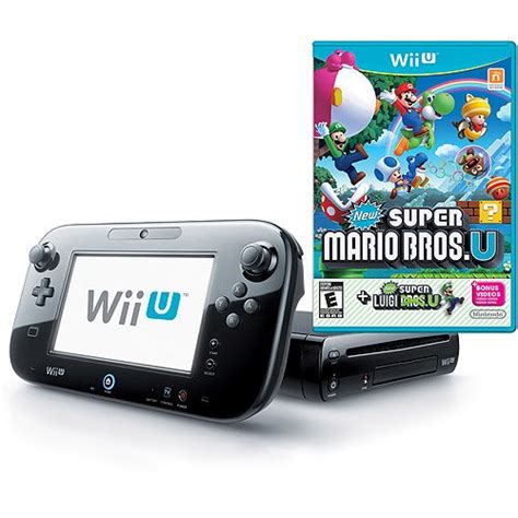 Nintendo Wii U Deluxe Console Set, Black with New Super Mario Bros. U and New Super Luigi U ...