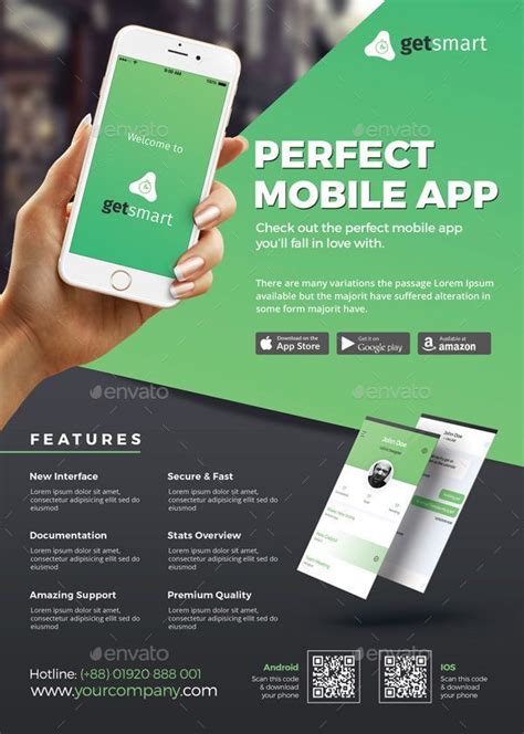 Mobile Application Promotion Flyer Template, is perfectly suitable for ...