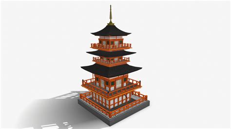 Japanese Temple Free 3D Model - .blende .obj .fbx - Free3D