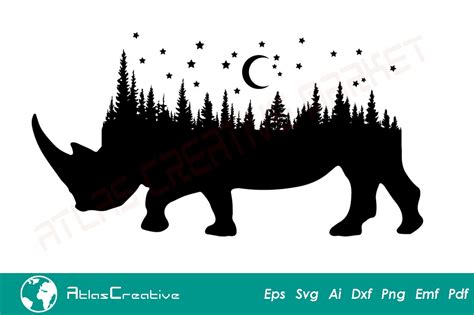 Rhino Outdoor Svg, Rhino Silhouette, Safari Svg File, Outdoor Rhino, Rhino Forest, Rhino Clipart ...