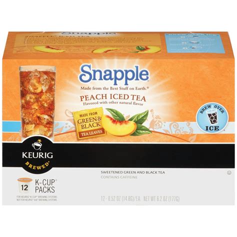 Snapple Peach Iced Tea K Cups, 12 CT (Pack of 6) - Walmart.com - Walmart.com