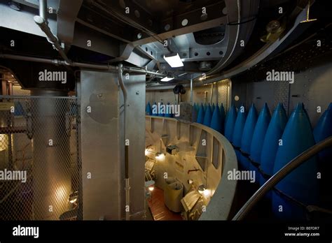 Inside the main gun turret of the USS North Carolina Stock Photo ...