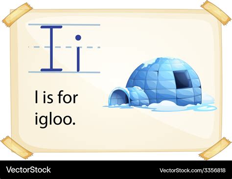 A letter i for igloo Royalty Free Vector Image