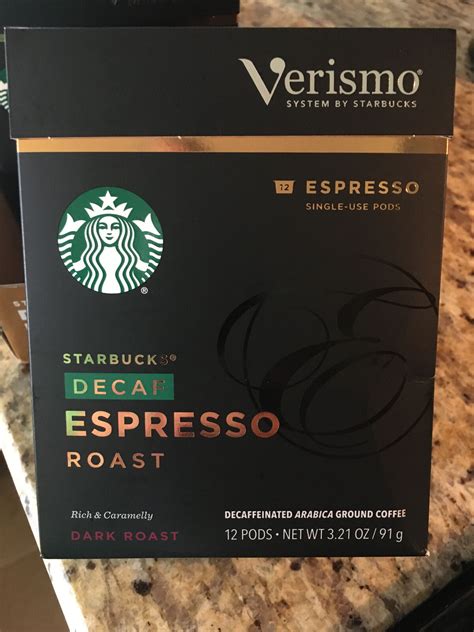 Starbucks Verismo Decaf Espresso Roast 16 Decaffeinated Coffee Pods ...