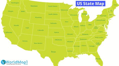 Free Printable United States Map with States