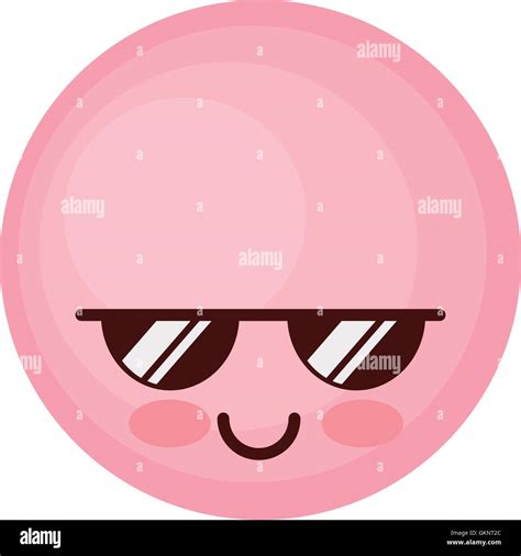 face emoticon cute circle icon Stock Vector Image & Art - Alamy