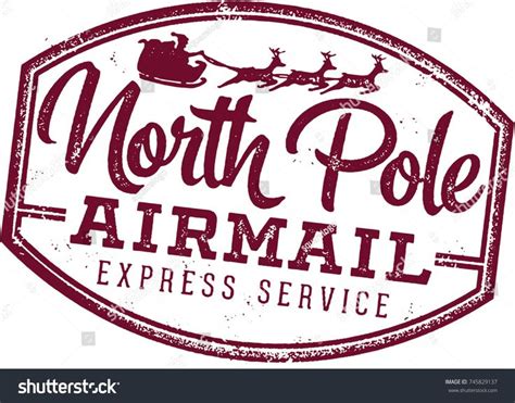 North Pole Santa Airmail Stamp Stock Vector (Royalty Free) 745829137 | Shutterstock | Santa ...