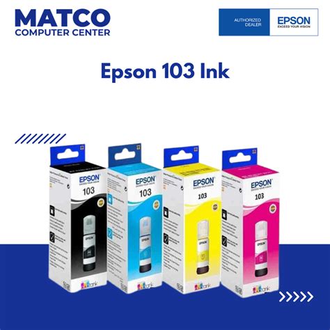 EPSON 103 Ink Black Cyan Magenta Yellow | Shopee Philippines